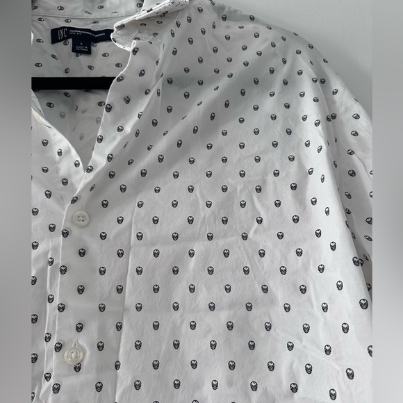 INC International Concepts Slim Fit Mini Skull Button-down Shirt - Picture 4 of 5